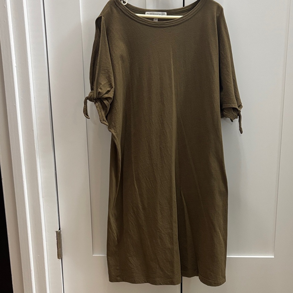Rebecca Minkoff Olive Green Mini Cold-Shoulder Dress